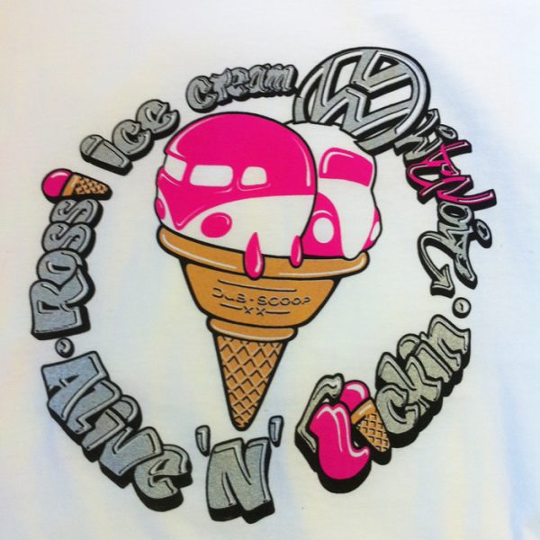 whitenoise VW t shirts for rossi ice cream
