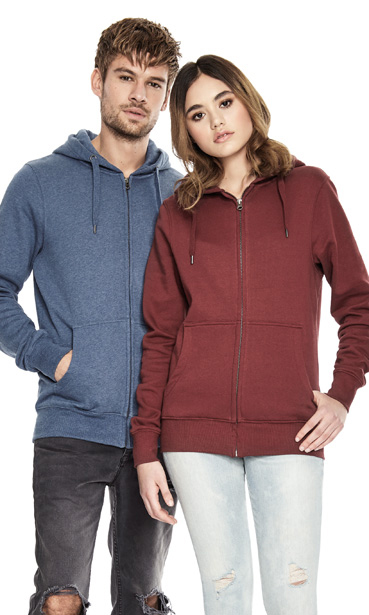 EP51Z Organic Unisex Zip-Up Hoodies