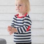 Baby stripy long sleeve T (with elbow patches)