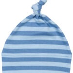 Baby stripy one-knot hat